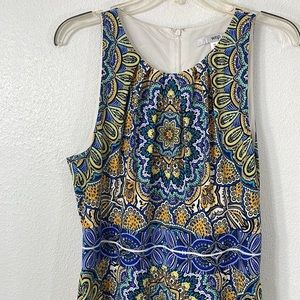 Wisp dress, sleeveless kaleidescope pattern